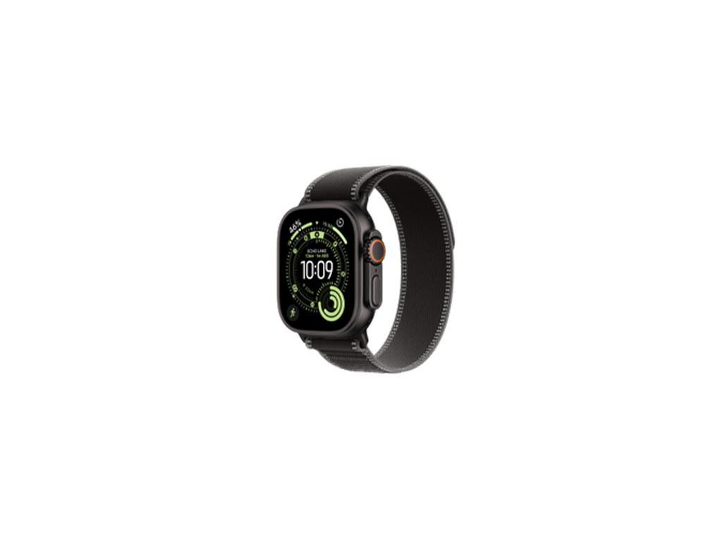Apple Watch Ultra 3 (GPS + 流動網絡)；49 毫米黑色鈦金屬錶殼；黑色配木炭色越野手環 - S/M